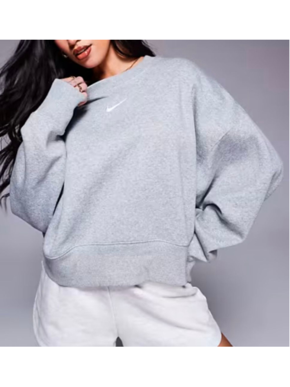 Nike Women's Oversized Crewneck Phoenix Fleece Cropped Sweatshirt M